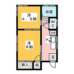 コーポ塚田 2Kの間取図画像