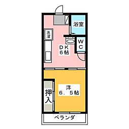 行平ビル 1DKの間取図画像