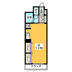 メイプル森戸 ワンルームの間取図画像