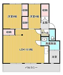 サルヴァトーレ本城 2LDKの間取図画像