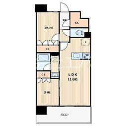RJRプレシア川口 2LDKの間取図画像