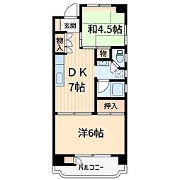 DRホームズ川口元郷 2DKの間取図画像