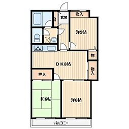 フローラレジデンス川口 3LKの間取図画像