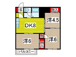 メゾンブランチ川口 3DKの間取図画像