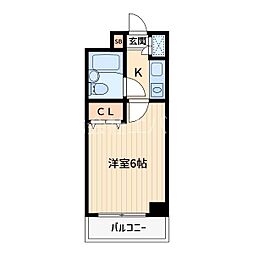 プラネット 1Kの間取図画像