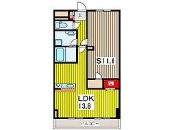 ノーストラスト 1SLDKの間取図画像
