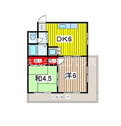 ルブランシェ 2DKの間取図画像