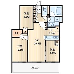 サウスゲートタワー川口 3LDKの間取図画像