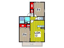 アドラーブル1 2LDKの間取図画像