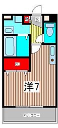 ベルテ ワンルームの間取図画像