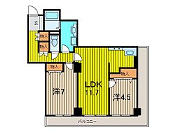 リプレ川口一番街1号棟 2LDKの間取図画像