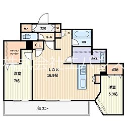 桜橋Grande 2LDKの間取図画像