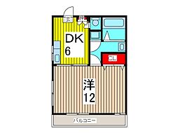 ミヨシハイム 1DKの間取図画像