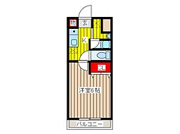 コートアベニュー 1Kの間取図画像