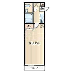 クレイン南弐番館 1Kの間取図画像