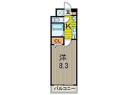スパシエフィールド川口 1Kの間取図画像