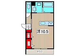 グラセフル3 ワンルームの間取図画像