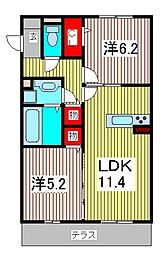 リヴェール2 2LDKの間取図画像