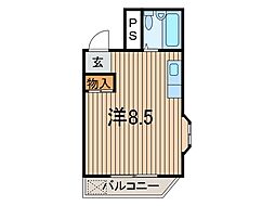 メゾン・ド・中央 ワンルームの間取図画像