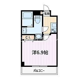 アルファコート蕨7 1Kの間取図画像