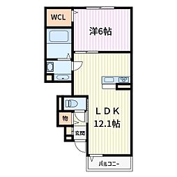 prendre sophia 1LDKの間取図画像