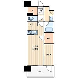 RJRプレシア川口 1LDKの間取図画像
