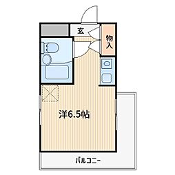 マリオン川口 ワンルームの間取図画像