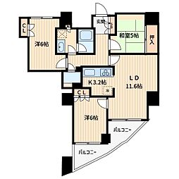 ドリームタワーキュアレジデンス 3LDKの間取図画像
