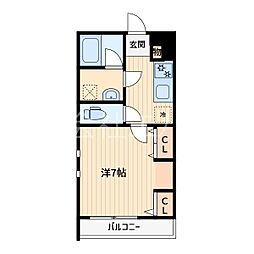 川口市榛松2丁目マンション 1Kの間取図画像