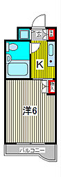 TOP川口No.1 1Kの間取図画像