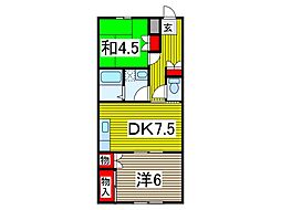 メゾンプランタン 2DKの間取図画像