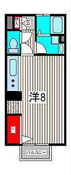 フローラルハイム ワンルームの間取図画像