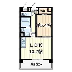 ベル・メゾン 1DKの間取図画像