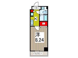 エリカロゼアゼスト川口 1Kの間取図画像