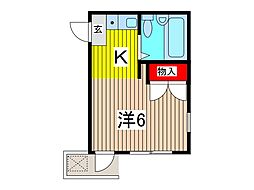 浅野ビル ワンルームの間取図画像