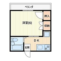 千代田マンション ワンルームの間取図画像