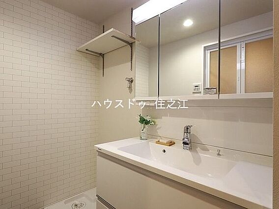 大きな三面鏡付...