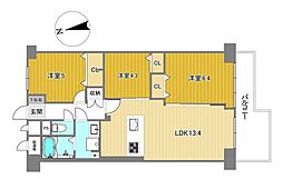 新北島コーポ4棟 3LDKの間取図画像
