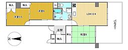 かもめ第1コーポ12号棟 3LDKの間取図画像