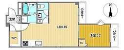 アーバンス長居 1LDKの間取図画像