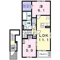 プロムナード　Ｎ 205 ｜ 滋賀県彦根市馬場1丁目（賃貸アパート2LDK・2階・58.64㎡） その2