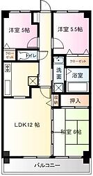 セントラル八幡中山 3LDKの間取図画像