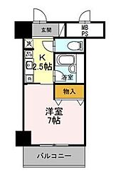 サンタウン竹鼻A棟 1Kの間取図画像
