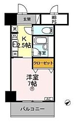 サンタウン竹鼻A棟 1Kの間取図画像