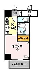 サンタウン竹鼻A棟 1Kの間取図画像