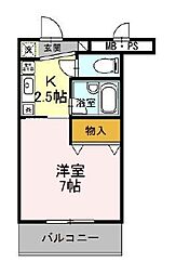 サンタウン竹鼻B棟 1Kの間取図画像