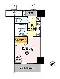 サンタウン竹鼻A棟 1Kの間取図画像