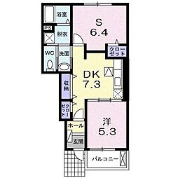コーポ勢多5番館 2DKの間取図画像