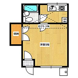 レインボーハウス 1Kの間取図画像