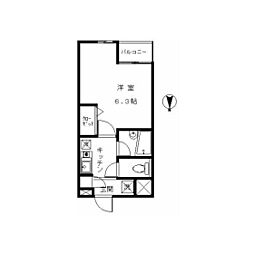 ピュアコートきぬた 1Kの間取図画像